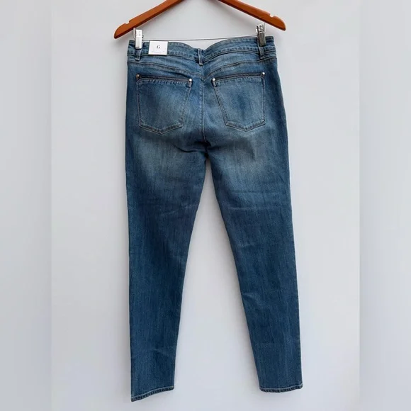 WHBM The Skinny Leather Trim Jeans Size 6 - Picture 4 of 16